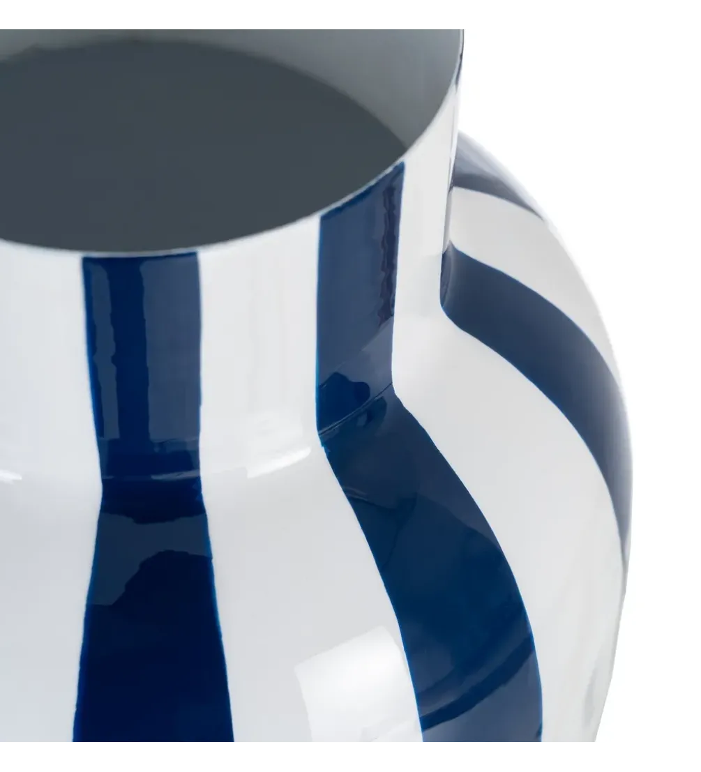 Wazon STRIPERSY 30 cm biały niebieski