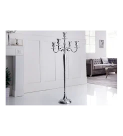 Świecznik 5 - ramienny 120 cm srebrny