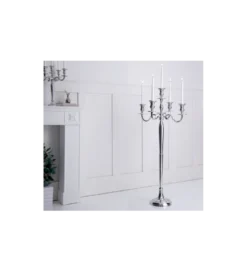 Świecznik 5 - ramienny 120 cm srebrny