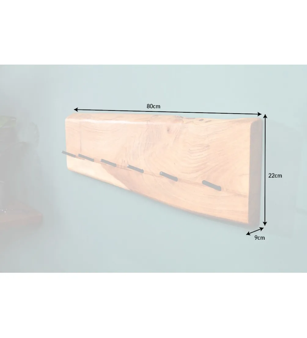 Wieszak ścienny Mammut 80 cm drewno akacja honey