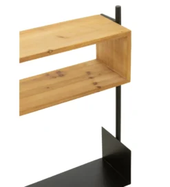 Wieszak ścienny TINA 130 cm drewno jodła czarny
