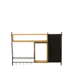 Wieszak ścienny TINA 130 cm drewno jodła czarny