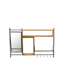 Wieszak ścienny TINA 130 cm drewno jodła czarny