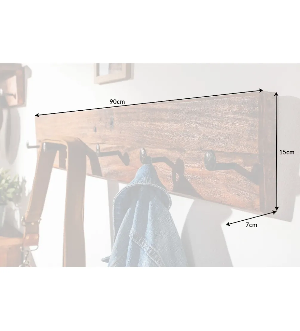 Wieszak Hemingway 90 cm drewno tekowe