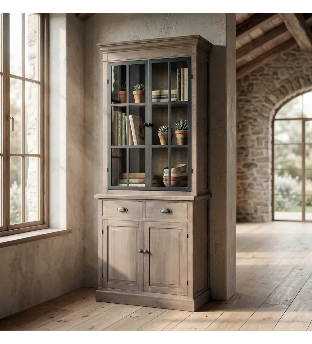 Witryna COTTAGE 135 cm drewno sosny