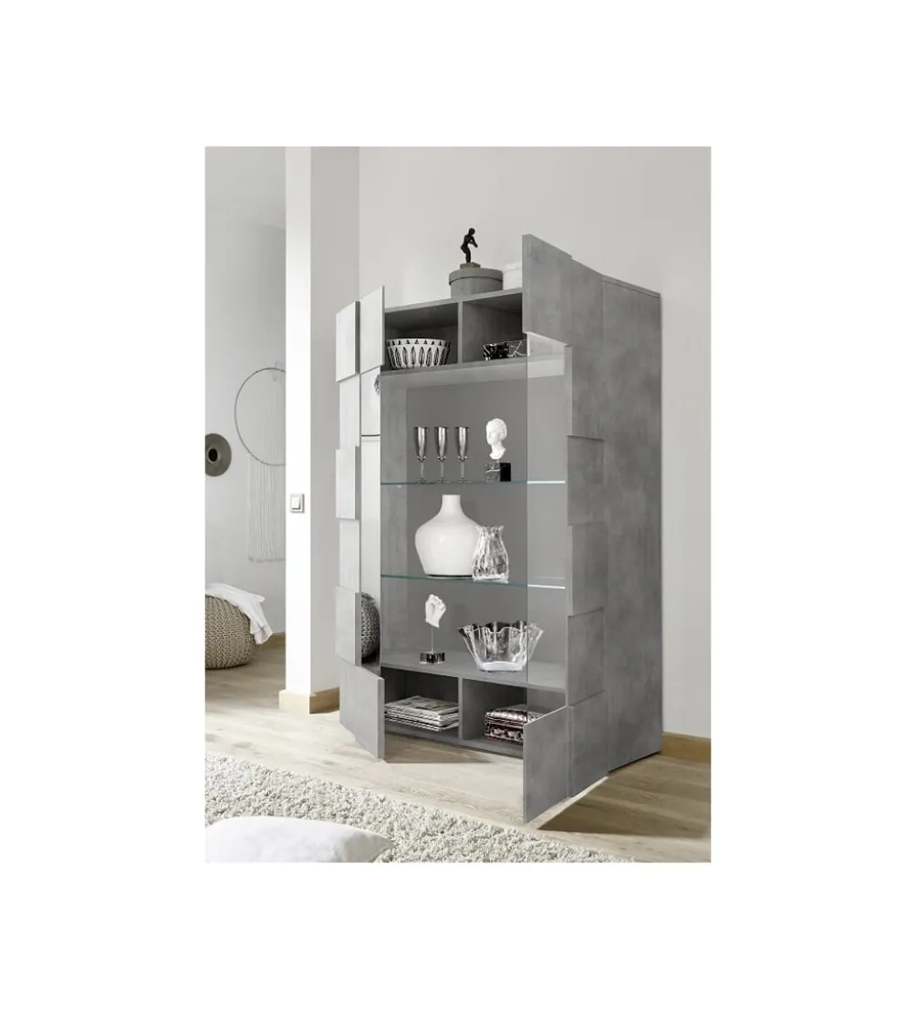 Witryna DAMA 121 cm w optyce betonu