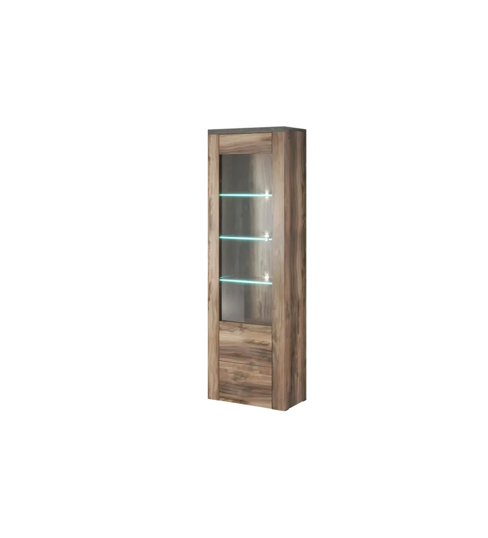 Witryna LARONA 65 Cm O Wybarwieniu Satin Nussbaum z kolorem Touchwood