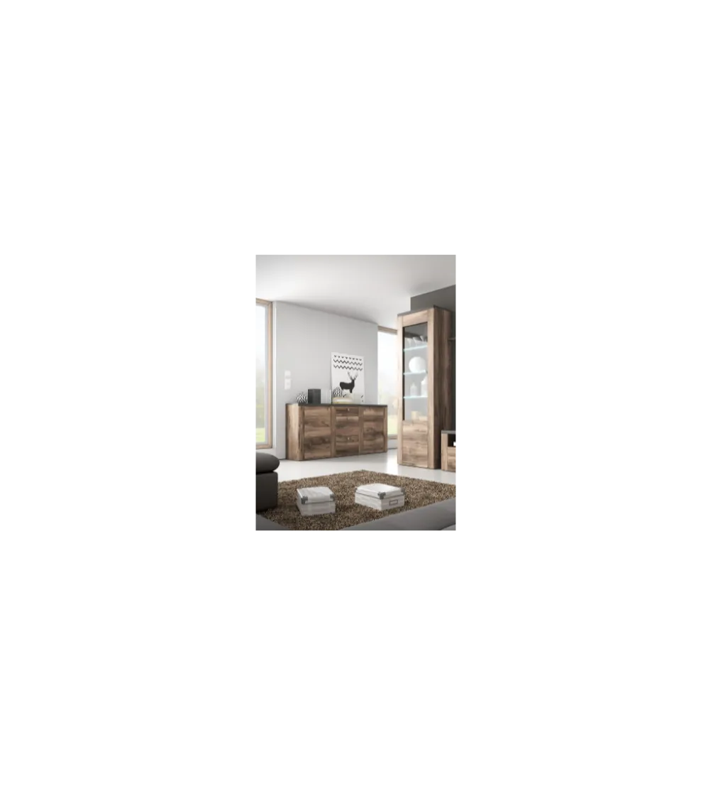 Witryna LARONA 65 Cm O Wybarwieniu Satin Nussbaum z kolorem Touchwood