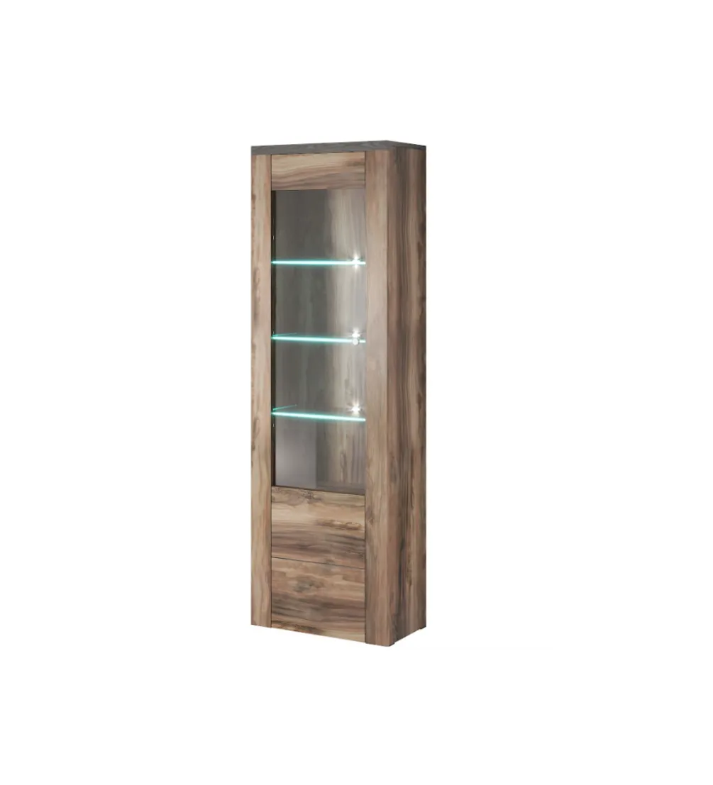Witryna LARONA 65 Cm O Wybarwieniu Satin Nussbaum z kolorem Touchwood