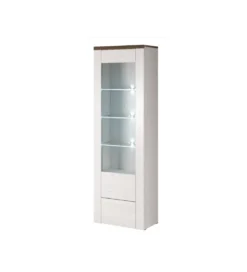 Witryna LARONA 65 cm o wybarwieniu Sonoma Trufel z kolorem Sibiu Larche