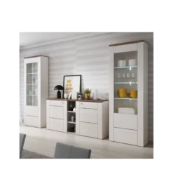 Witryna LARONA 65 cm o wybarwieniu Sonoma Trufel z kolorem Sibiu Larche