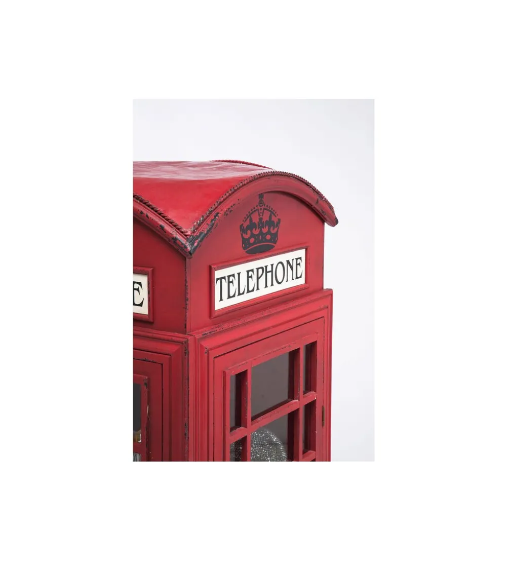 Witryna LONDON TELEPHONE 140 cm czerwona