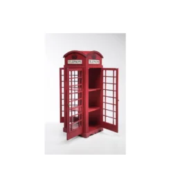 Witryna LONDON TELEPHONE 140 cm czerwona