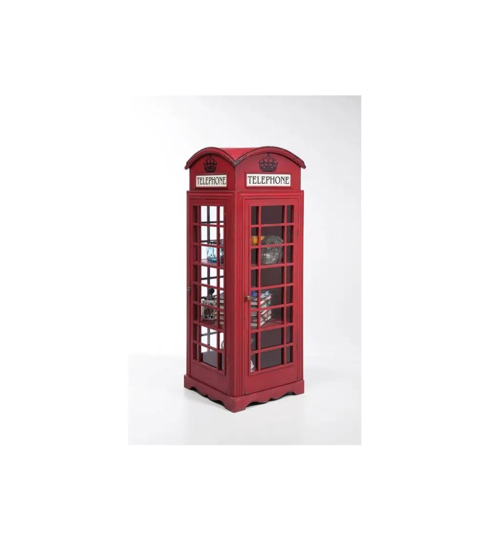Witryna LONDON TELEPHONE 140 cm czerwona