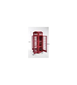 Witryna LONDON TELEPHONE 140 cm czerwona