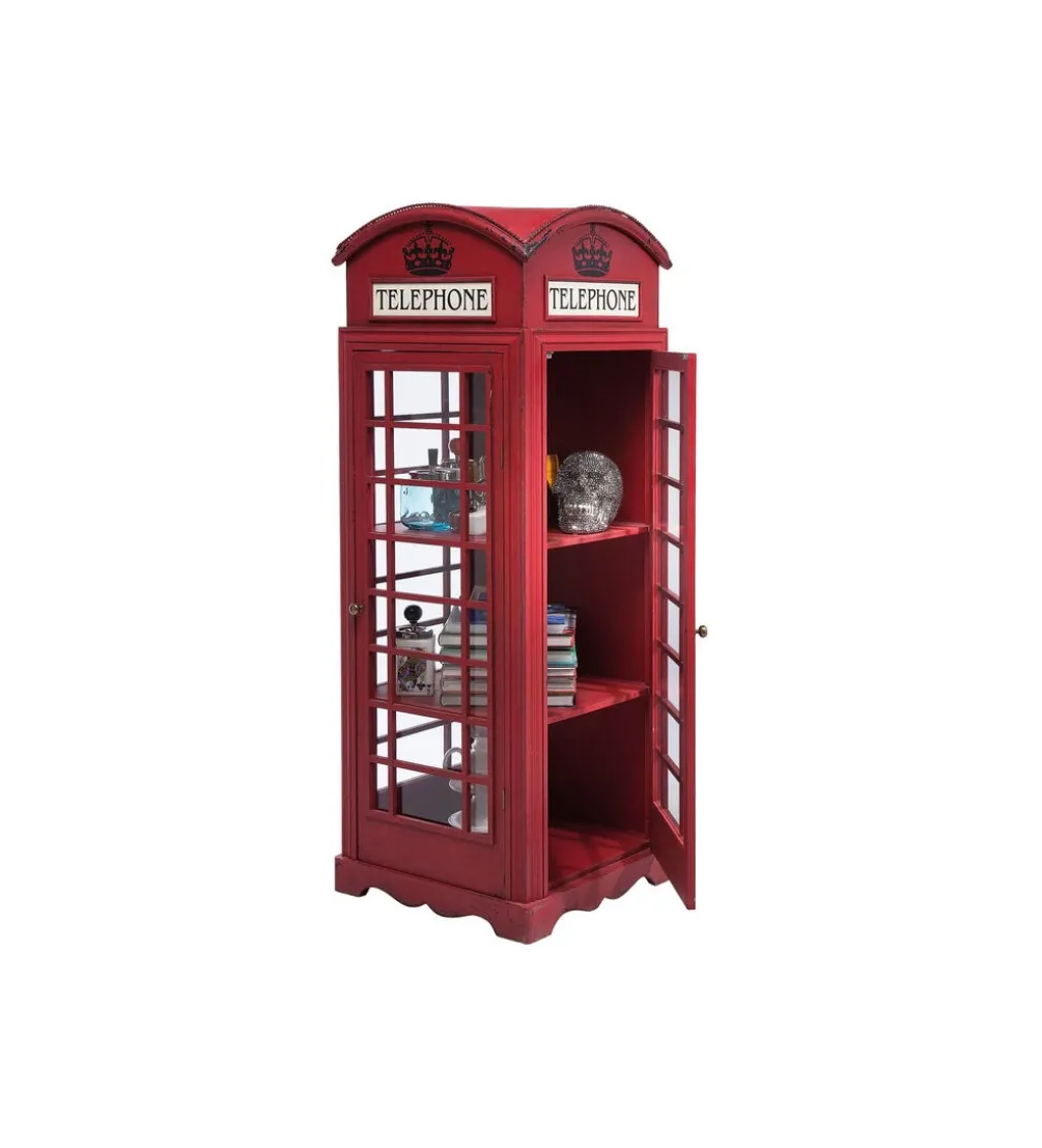 Witryna LONDON TELEPHONE 140 cm czerwona