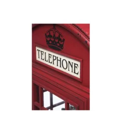 Witryna LONDON TELEPHONE 140 cm czerwona