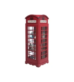 Witryna LONDON TELEPHONE 140 cm czerwona