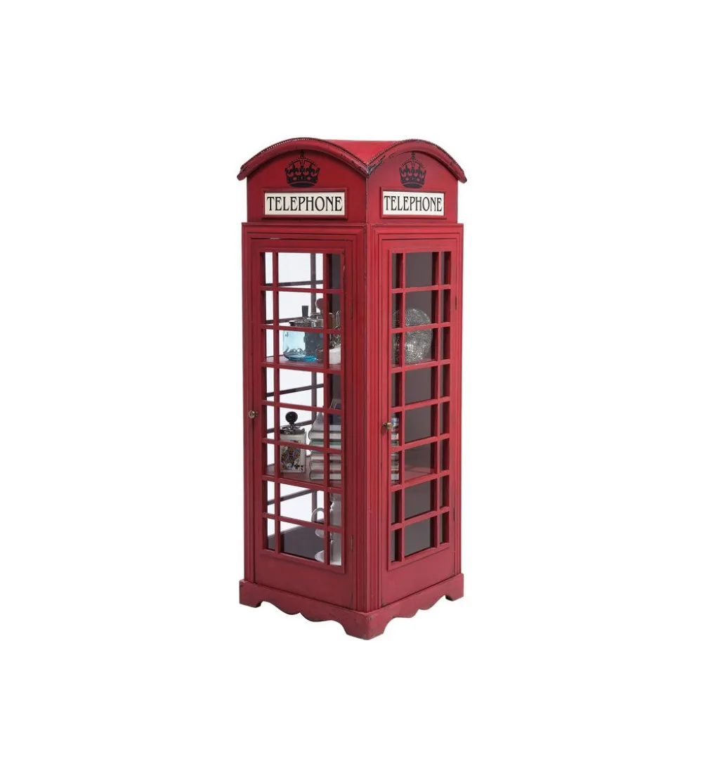 Witryna LONDON TELEPHONE 140 cm czerwona