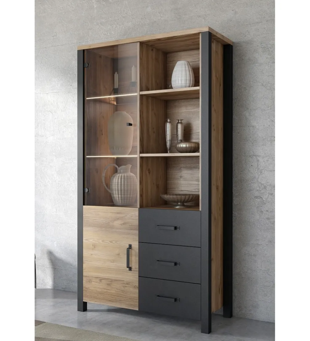 Witryna OLIN WM 101 cm w optyce świerku Appenzeller