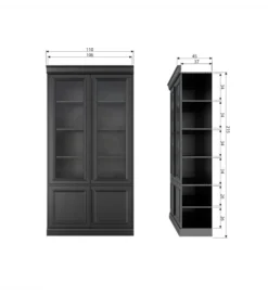 Witryna ORGANIZE 215 cm drewno sosna czarny mat
