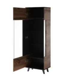 Witryna RANDOM 60 cm w kolorze dąb wotan z kolorem czarnym