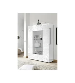Witryna szklana MIRO 120 cm biała