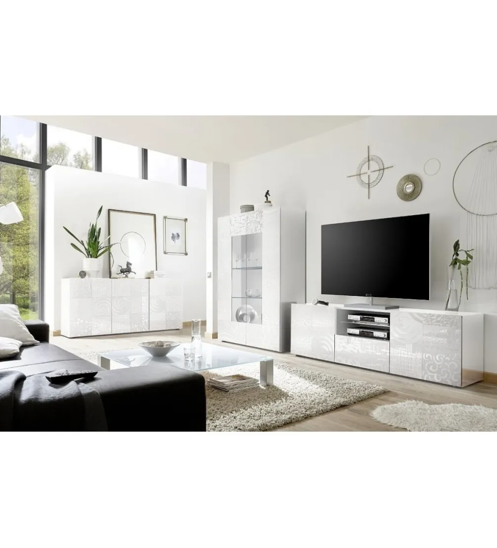 Witryna szklana MIRO 120 cm biała