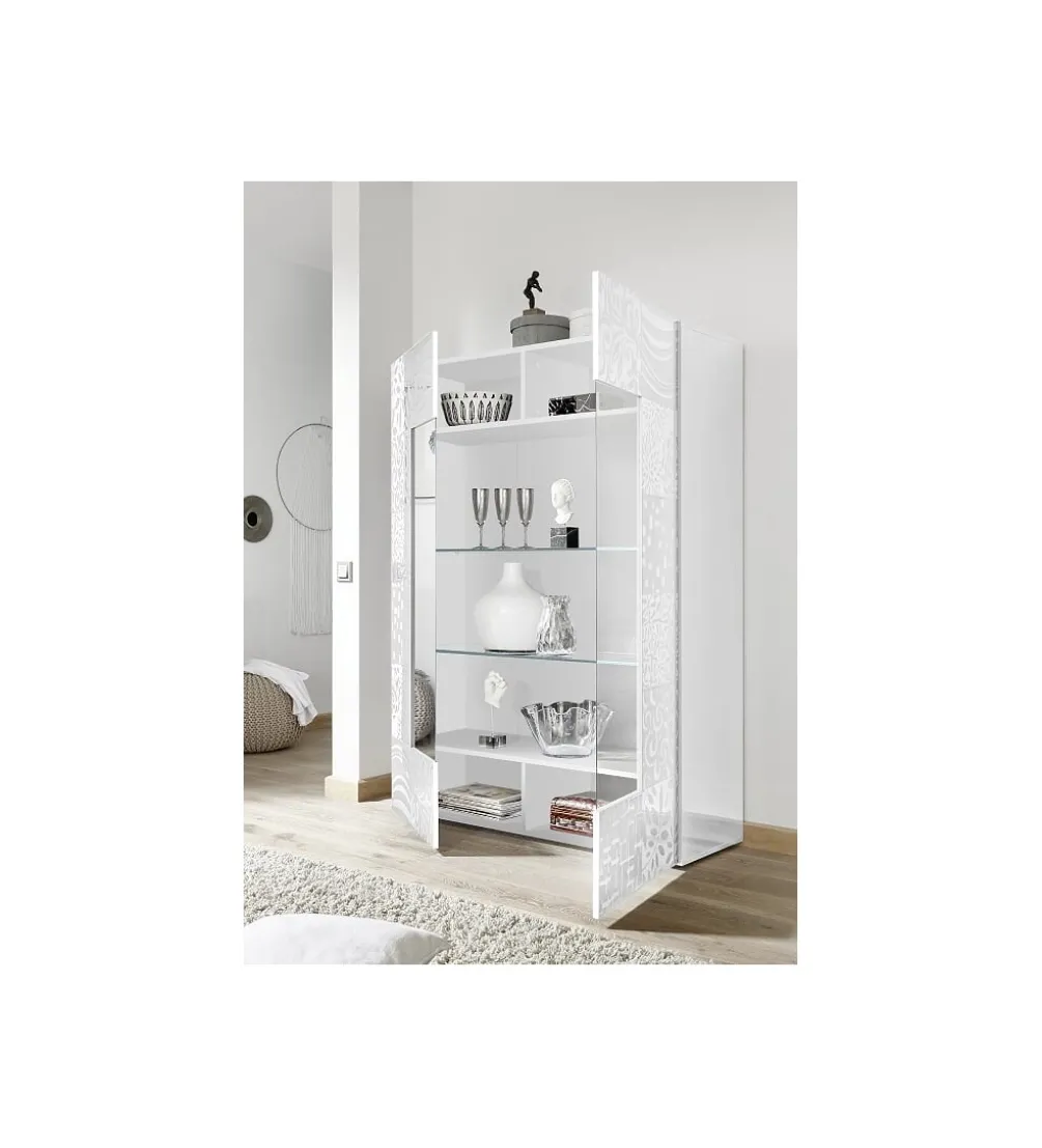 Witryna szklana MIRO 120 cm biała