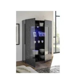 Witryna szklana PRISMA 121 cm antracytowa
