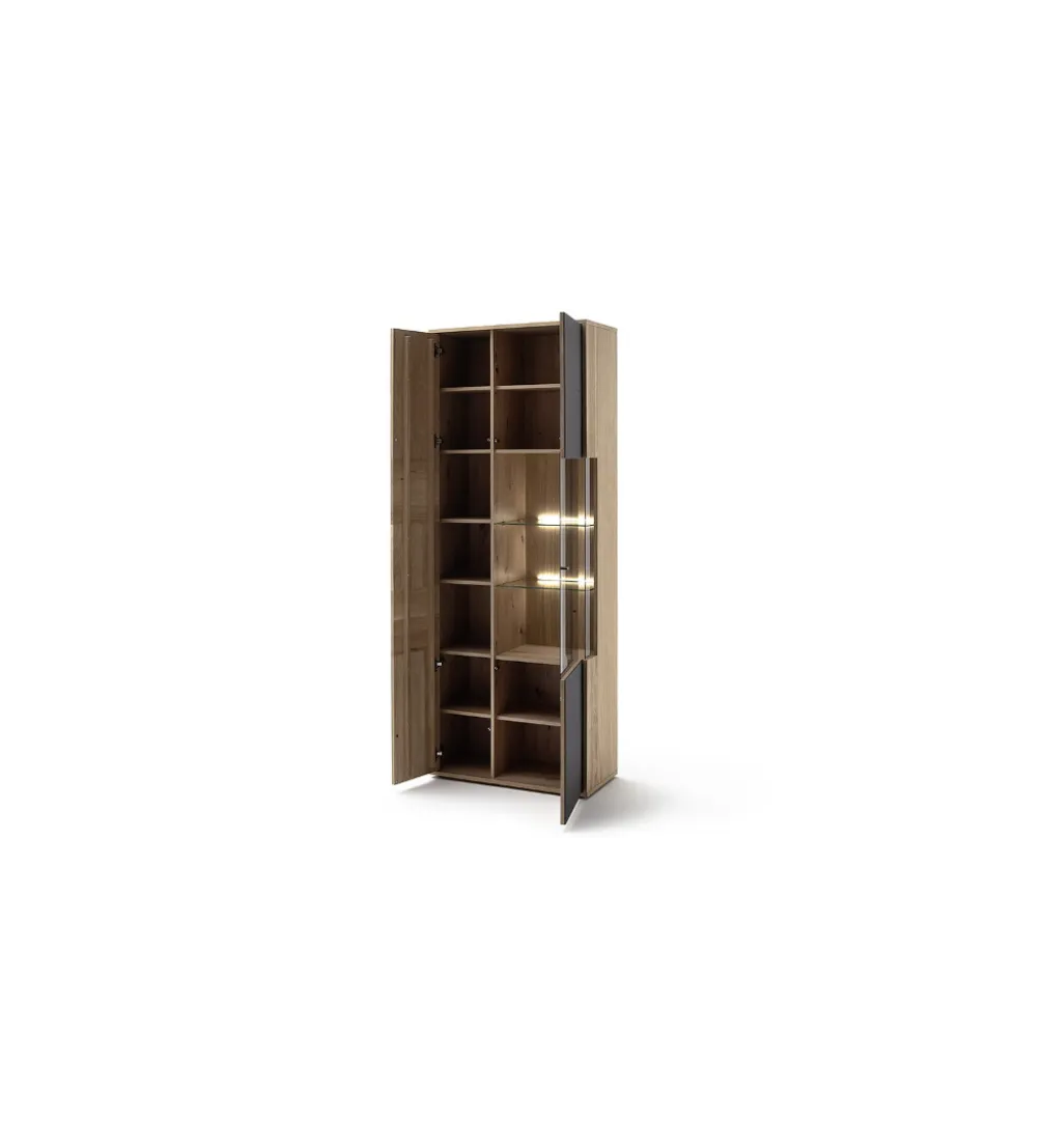 Witryna VALENCIA 79 cm antracytowo naturalna