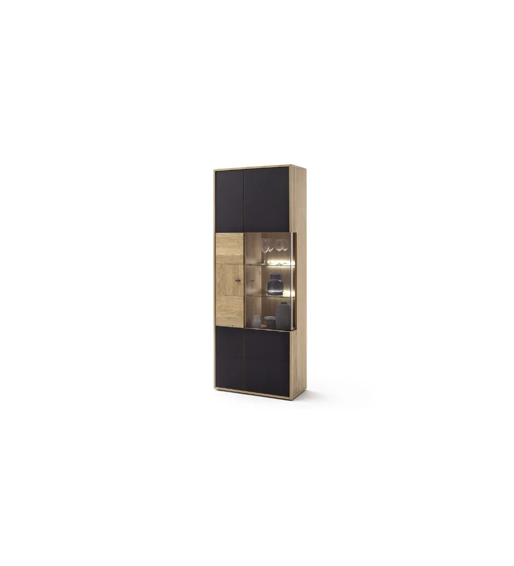 Witryna VALENCIA 79 cm antracytowo naturalna