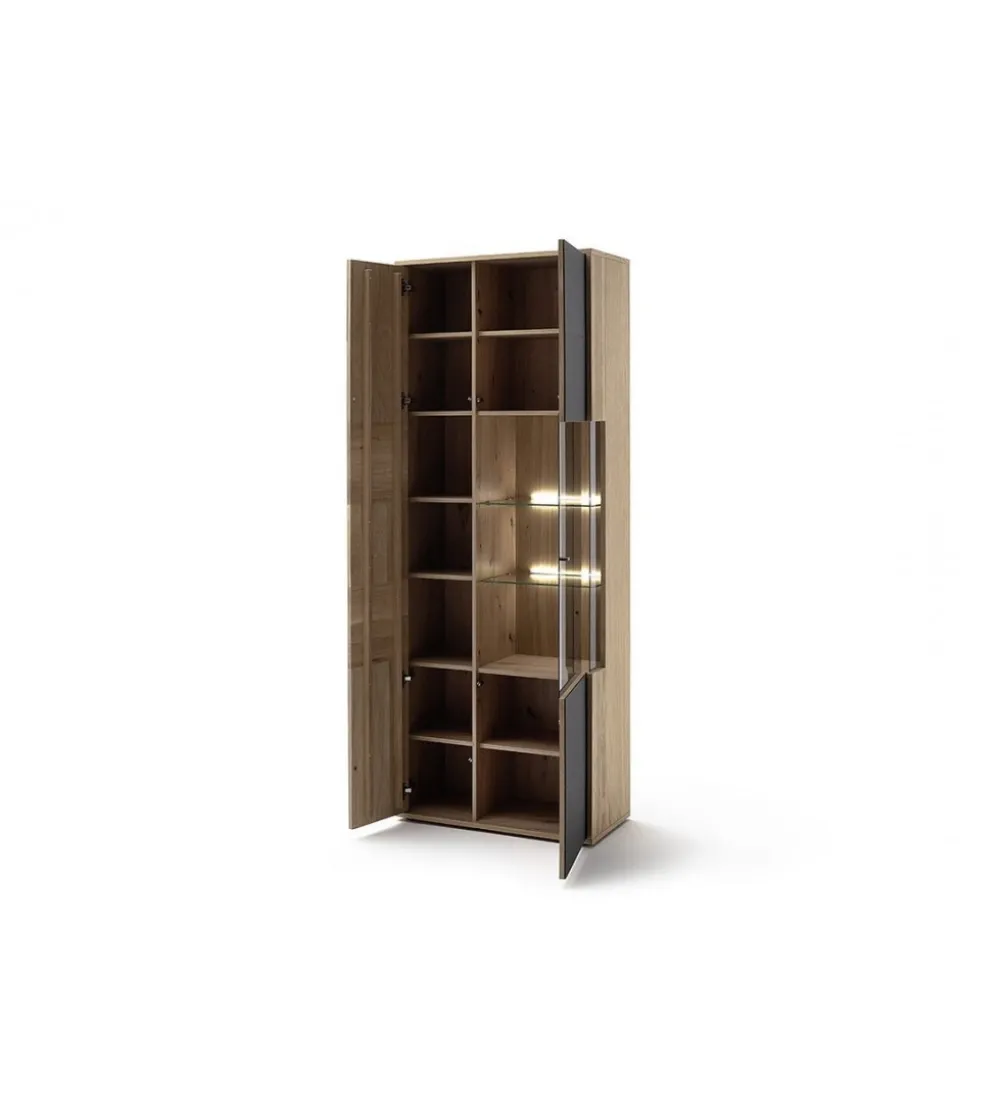 Witryna VALENCIA 79 cm antracytowo naturalna