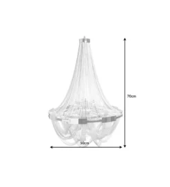 Żyrandol Royal 70 cm srebrny