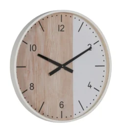 Zegar KUMINA 60 cm naturalny biały