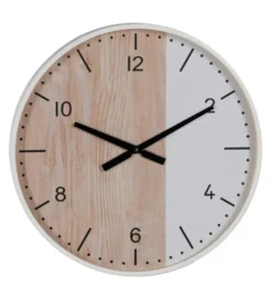 Zegar KUMINA 60 cm naturalny biały