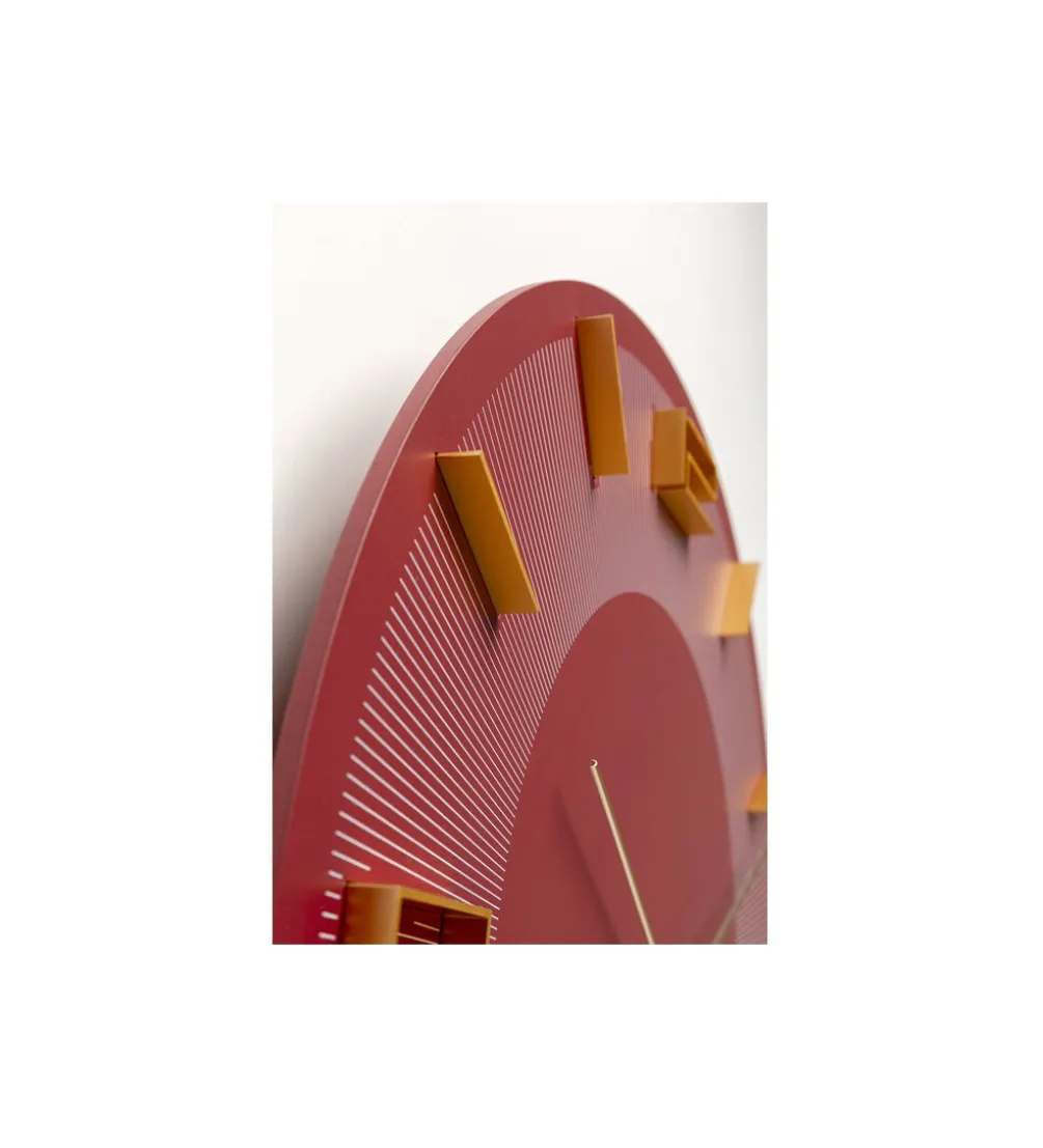 Zegar LEONARDO 49 cm czerwony złoty