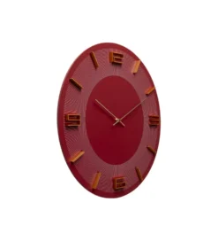 Zegar LEONARDO 49 cm czerwony złoty