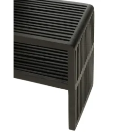 Zestaw 2 konsol SHELFY 130 i 118 cm drewno teak czarna
