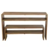 Zestaw 2 konsol SHELIS 130 cm 118 cm drewno teak