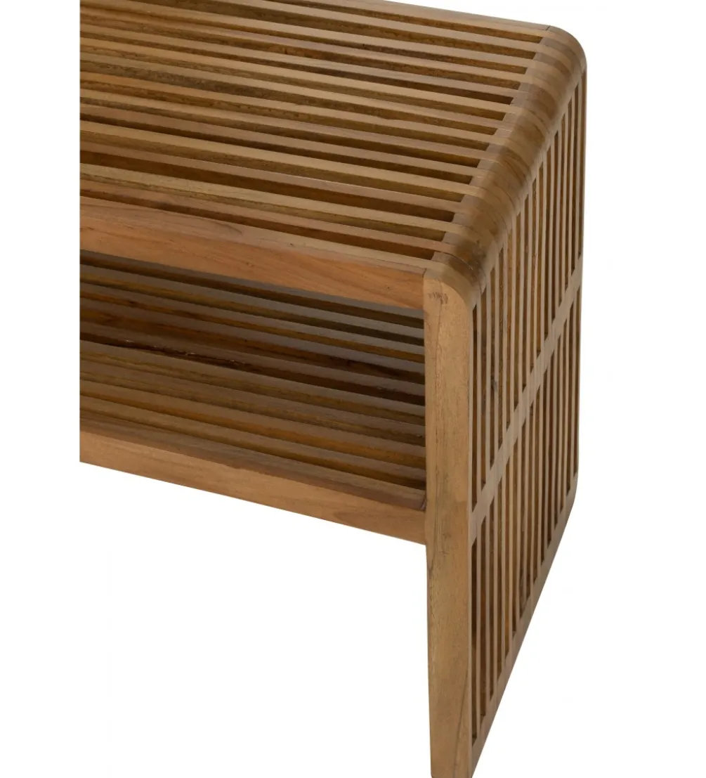 Zestaw 2 konsol SHELIS 130 cm 118 cm drewno teak
