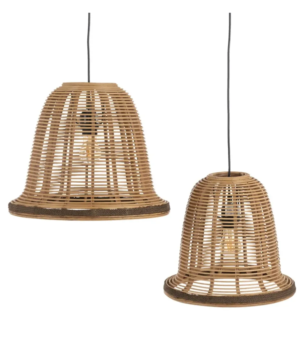 Zestaw 2 lamp wiszących WIESEM 41 i 33 cm naturalne