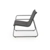 Zestaw ogrodowy CONOR sofa 114 cm dwa fotele 76 cm stolik 75 cm czarno szary