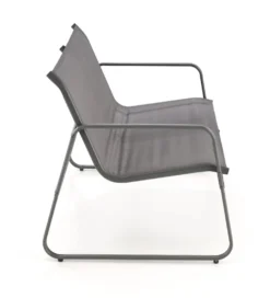 Zestaw ogrodowy CONOR sofa 114 cm dwa fotele 76 cm stolik 75 cm czarno szary