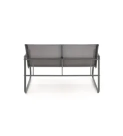 Zestaw ogrodowy CONOR sofa 114 cm dwa fotele 76 cm stolik 75 cm czarno szary