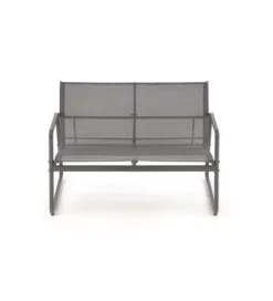 Zestaw ogrodowy CONOR sofa 114 cm dwa fotele 76 cm stolik 75 cm czarno szary