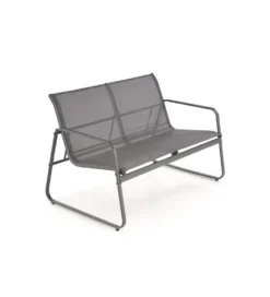 Zestaw ogrodowy CONOR sofa 114 cm dwa fotele 76 cm stolik 75 cm czarno szary
