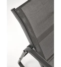 Zestaw ogrodowy CONOR sofa 114 cm dwa fotele 76 cm stolik 75 cm czarno szary