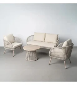 Zestaw ogrodowy DUNA sofa 153 cm dwa fotele 74 cm stolik 66 cm