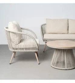 Zestaw ogrodowy DUNA sofa 153 cm dwa fotele 74 cm stolik 66 cm